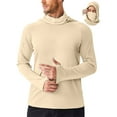 thumbnail image 2 of Lumeqa Men's Sun Protection Hoodie UPF 50+ Fishing Hiking Shirt UV Shirts with Mask for Men Long Sleeve Lightweight Khaki L, 2 of 6