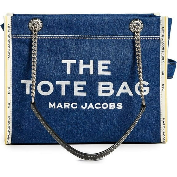 Marc Jacobs The Denim Chain Medium Tote Bag - Dark Wash