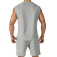 thumbnail image 3 of Vedolay Short Outfits For Men Men's Short Sleeve Tracksuit Summer Shirt & Shorts Set,Gray 3XL, 3 of 4