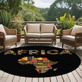 thumbnail image 5 of Colored Maps Area Rug, Africa Plates Red Green Geometric Abstract Washable Large Circle Carpet, Non Slip Round Rug for Living Room/Bedroom/Dining Room/Home Office/Dorm, 5 of 9