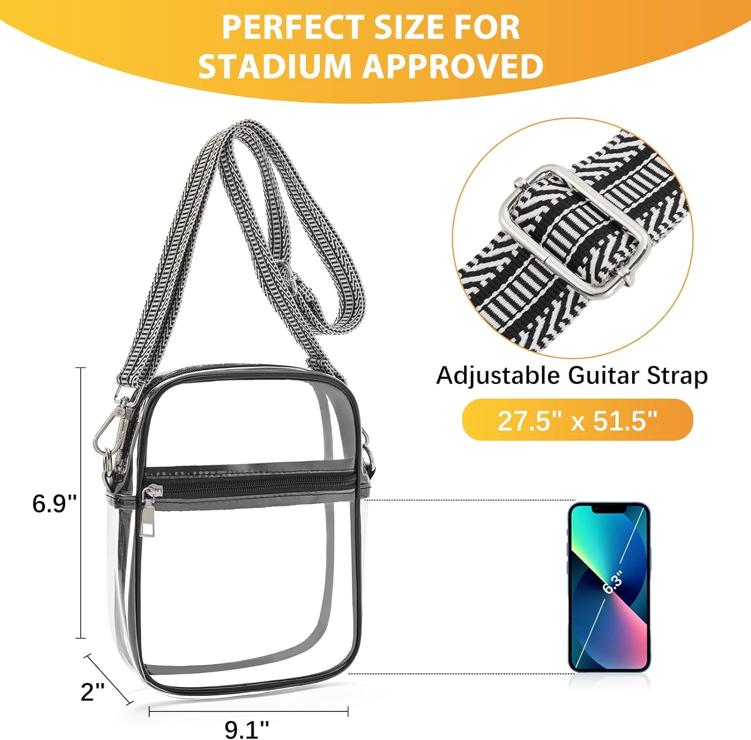 Clear Purses for Women Stadium Approved Clear Bags Small Crossbody Bags Trendy for Concerts Sports