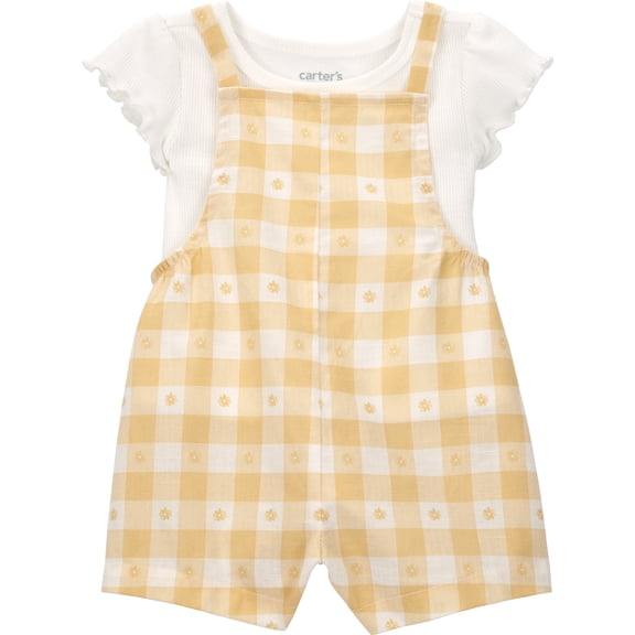 Carter's Child of Mine Baby Girl Overall Set, 2-Piece, Sizes 0/3-24 Months