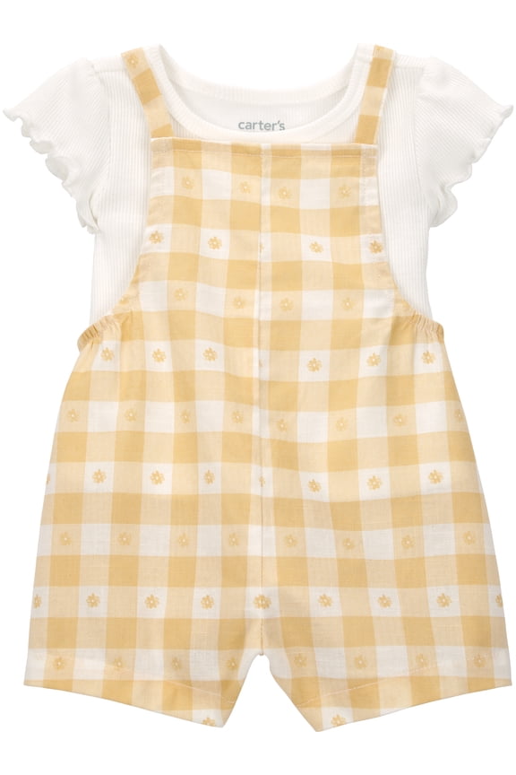 Baby Girl Overall Set, 2-Piece, Sizes 0/3-24 Months