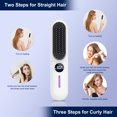 thumbnail image 4 of MOONORAH Cordless Hair Straightener Brush with Anion for Women, Electric Portable Ceramic Hot Straightening Comb for Travel with LCD Display & Hair Clips, Fast USB Rechargeable, Anti-Scald, White, 4 of 13