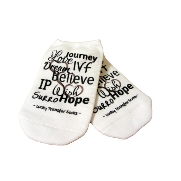 Intended Parents and Surrogate IVF Journey Lucky Transfer Socks - Womens Medium No Show