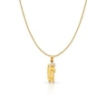 thumbnail image 1 of Ioka-14K Two Tone Gold Jesus Charm Pendant with 0.9mm Wheat Chain Necklace - 16", 1 of 4