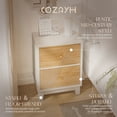 thumbnail image 2 of COZAYH 2-Drawer Farmhouse Bedroom Nightstand with Rustic Wood Ring Pattern, White, 2 of 11
