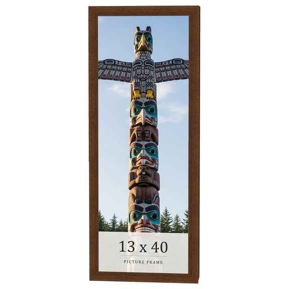 13x40 Brown Real Wood Picture Frame Width 1.25 inches | Interior Frame Depth 0.5 inches | Galvin