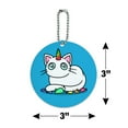 thumbnail image 6 of Unicorn Cat with Rainbow Mouse Toys Round Luggage ID Tag Card Suitcase Carry-On, 6 of 7