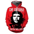 thumbnail image 5 of Sudadera con capucha con estampado 3D del Che Guevara para hombre, sudaderas holgadas informales de gran tamaño personalizadas, ropa de calle para hombre, 5 of 5