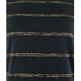 thumbnail image 3 of Women's Ashby Metallic Stripe 3/4 Sleeve T-Shirt Blck X-Large, 3 of 4