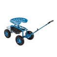 thumbnail image 4 of Kinbor Garden Cart Rolling Work Adjustable Swivel Seat for Planting w/Tray Basket Extendable Handle, 4 of 6