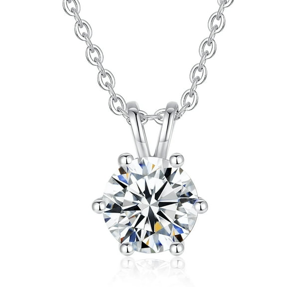 FANCIME Moissanite Necklace for Women 925 Sterling Silver 1-4 Carat Moissanite Pendent Necklace Anniversary Mother's Day Valentines Gift for Her, Chain 16"   2" Extender