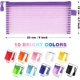 thumbnail image 3 of Bolsa de malla con cremallera para lápices, paquete de 10, multicolor, multiusos, para oficina, viajes, 10 colores, 3 of 5