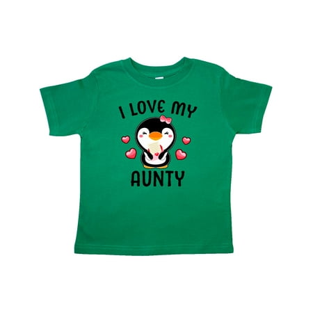 

Inktastic I Love My Aunty with Cute Penguin and Hearts Gift Toddler Toddler Girl T-Shirt