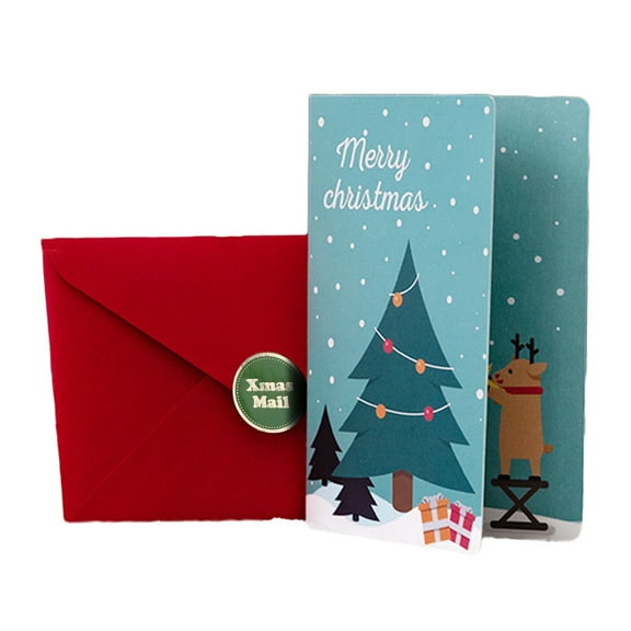 Acahhotxx 3D Merry Christmas Greeting Card Postcards Invitations with Envelope Cards