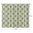 thumbnail image 5 of Green Highland Cow Flower Pattern Shower Curtain 84"x72" ,Bathroom Decorative Shower Curtains Set with 12 Hooks,Modern Waterproof Washable Shower Curtain, 5 of 6