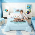 thumbnail image 3 of Manfei Cartoon Otter Couple Love Heart Twin Comforter Sets for Kids Boys and Girls, Animal Print Bedding Set, Polka Dots Reversible 2pcs, 1 Comforter and 1 Pillowcase, 3 of 6