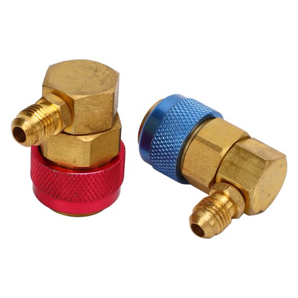 Air Conditioning Evacuation Adapter, 90 Degree Joint Impact Resistant Anti Aging AC Quick Connector Adapter for R134a Car