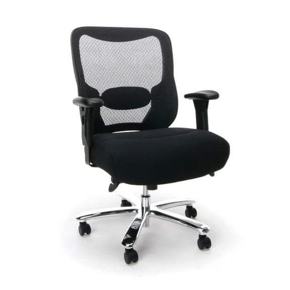 OFM Essentials Collection Big & Tall Swivel Mesh Office Chair, in Black/Chrome
