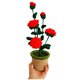 thumbnail image 1 of Flores artificiales de ganchillo para decorar escritorios de oficina y estanterías (rosa tejida a mano), 1 of 4