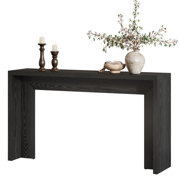 Fnova 55" Farmhouse Console Table, Wooden Entryway Table Sofa Table with Storage for Entryway, Foyer, Hallway, Living Room