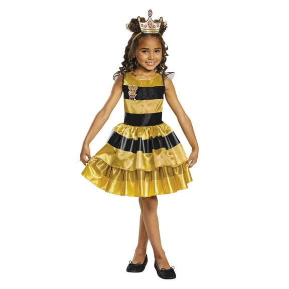 Disguise Queen Bee Classic Girl's Halloween Fancy-Dress Costume for Child, M