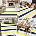 thumbnail image 5 of 6'x9' Area Rugs, Yellow Navy Blue Striped Indoor Outdoor Area Rug for Living Room Bedroom, Farmhouse Stripe Art Washable Bathroom Rugs Kitchen Floor Carpet Mats Home Decor Aesthetic, 5 of 8