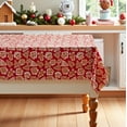 thumbnail image 5 of Serafina Home Holiday Christmas Vinyl Tablecloth with Flannel Backing: Tablecloth Reusable (Gingerbread) 52" x 52", 5 of 6