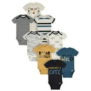 Onesies Brand baby boys 8-pack Short Sleeve Mix & Match Bodysuits and Toddler T Shirt Set, Dangerously Cute Tiger, 3-6 Months US