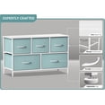 thumbnail image 4 of Sorbus 5-Drawer Dresser Storage Chest, Steel Frame, Wood Top, Fabric Bins, Aqua, 4 of 5