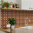 thumbnail image 2 of Mi Alma Removable Vinyl Retro Red Orange Backsplash Tile Stickers, 24pcs, 2 of 10