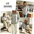thumbnail image 2 of Women Lightweight Sweatshirt Pullover Hoodie Long Sleeve Half Zip Quarter Zip Casual Loose Fit Breathable Fall Fashion Tops | CSEONE,Purple L, 2 of 9