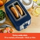 thumbnail image 3 of BELLA tostador de 2 rebanadas con apagado automático, ranuras extra anchas y bandeja extraíble para migas y función de cancelación, descongelación y recalentamiento, pan tostado, bagel y waffle, azul, 3 of 5