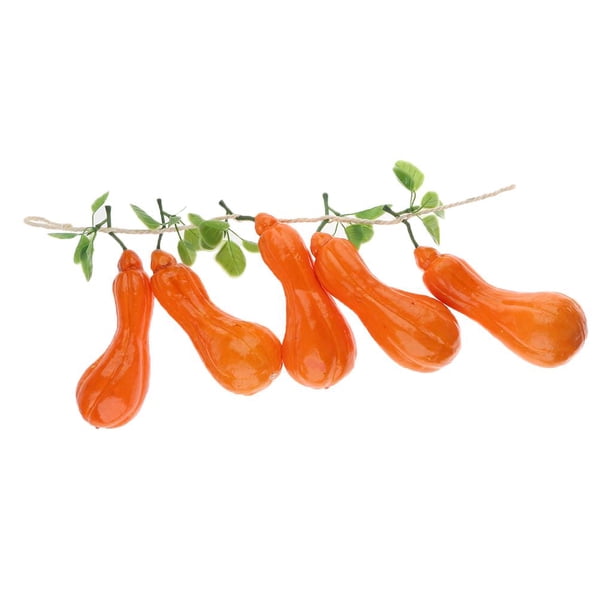 1 Manojo Artificiales Simulación de Alimentos Decoración Decoración Artesanal para Hogar Calabaza larga