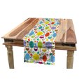 thumbnail image 1 of Nursery Table Runner, Colorful Forest with Owls Trees Leafs Mushrooms and Flowers Drawing Style, Dining Room Kitchen Rectangular Runner, 3 Sizes, by Ambesonne, 1 of 2