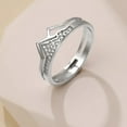 thumbnail image 3 of 925 Sterling Silver Mountain Ring for Women CZ Hill Faith Moves Moutains Inspirational Rings to Daughter Mother Stacking Wave Ring Dainty Keep Climbing Bands Wedding Father's Day Jewelry, 3 of 6