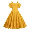 thumbnail image 1 of EQWLJWE Robes d'Été pour Femmes 2023 Robes pour Femmes Liquidation Mode Robe Décontractée à Pois Imprimée à Manches Courtes pour Dames Robe Évasée à Épaules Dénudées, 1 of 7