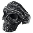 thumbnail image 1 of ZMY Home Stainless Steel Skull Ring with Bearded Skull and Headscarf Design (12), 1 of 7