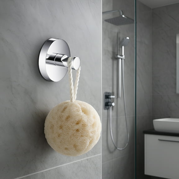 Blossom 500 Series Wall-Mounted Robe Hook Solid Brass Chrome Finish Pack of 2