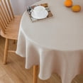 thumbnail image 1 of NLMUVW Round Linen Tablecloth 48 Inch, Oatmeal Table Cloth Farmhouse Textured Table Cover for Dining Kitchen Party, 1 of 13