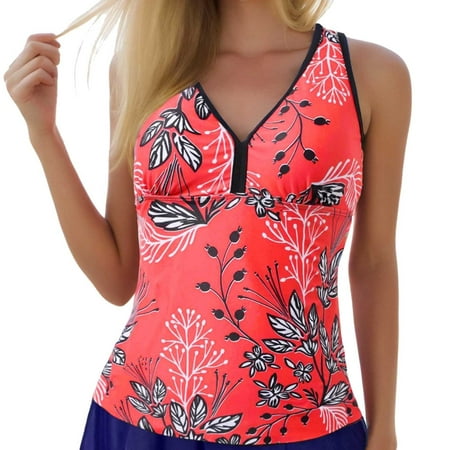 CAIVO Women Swimwear Ladies Bikini Tops Swimsuit Tops Conservative Swimsuit Tops Without Bottoms. Boho Beach Vacation Summer Swim Wear
