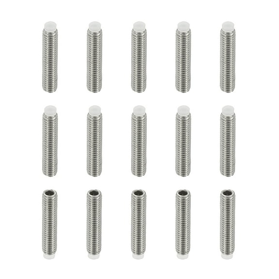 Uxcell M3x14mm Nylon Tip Grub Screw, 15pcs 304 Stainless SteelInternal Hex Head Cup Point Bolt Hardware