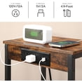 thumbnail image 2 of HOOBRO 3-Tier End Table with Charging Station and USB Ports Living Room Rustic Brown BF09UDH01, 2 of 9