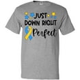 thumbnail image 3 of Inktastic Just Down RIght Perfect Down Syndrome Awareness Ribbon T-Shirt, 3 of 5