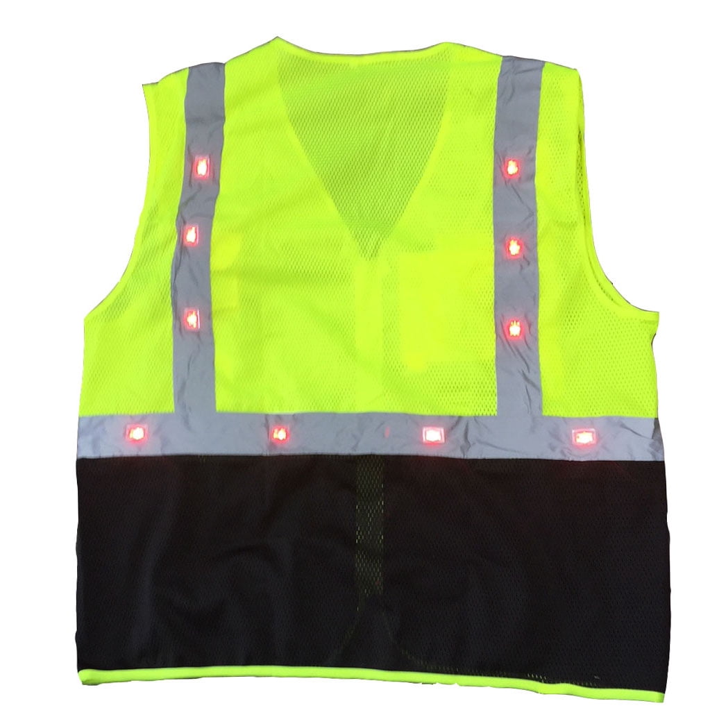 High Visibility Safety Vest with LED Lights