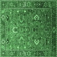 thumbnail image 1 of Ahgly Company Indoor Square Oriental Emerald Green Industrial Area Rugs, 6' Square, 1 of 4
