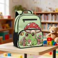 thumbnail image 2 of Jeiento Frog Kids Toddler Backpack for Preschool, Mushroom 13.5 Inch Lightweight School Bag for 2-5 Year Old, Bookbag with 2 Front & 2 Mesh Side Pockets, Green, 2 of 7