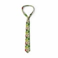 thumbnail image 3 of Exotic Necktie, Cheerful Hibiscus Butterfly, Dress Tie, 3.7", Olive Green Multicolor, by Ambesonne, 3 of 3