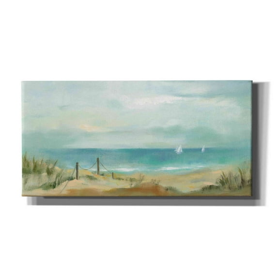 Epic Graffiti 'Serenity on the Beach' by Silvia Vassileva, Canvas Wall Art, 60"x30"